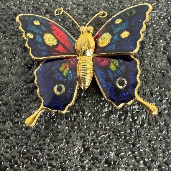 Butterfly refrigerator magnets gold tone acrylic multicolored designs - GR14 - Picture 8 of 11